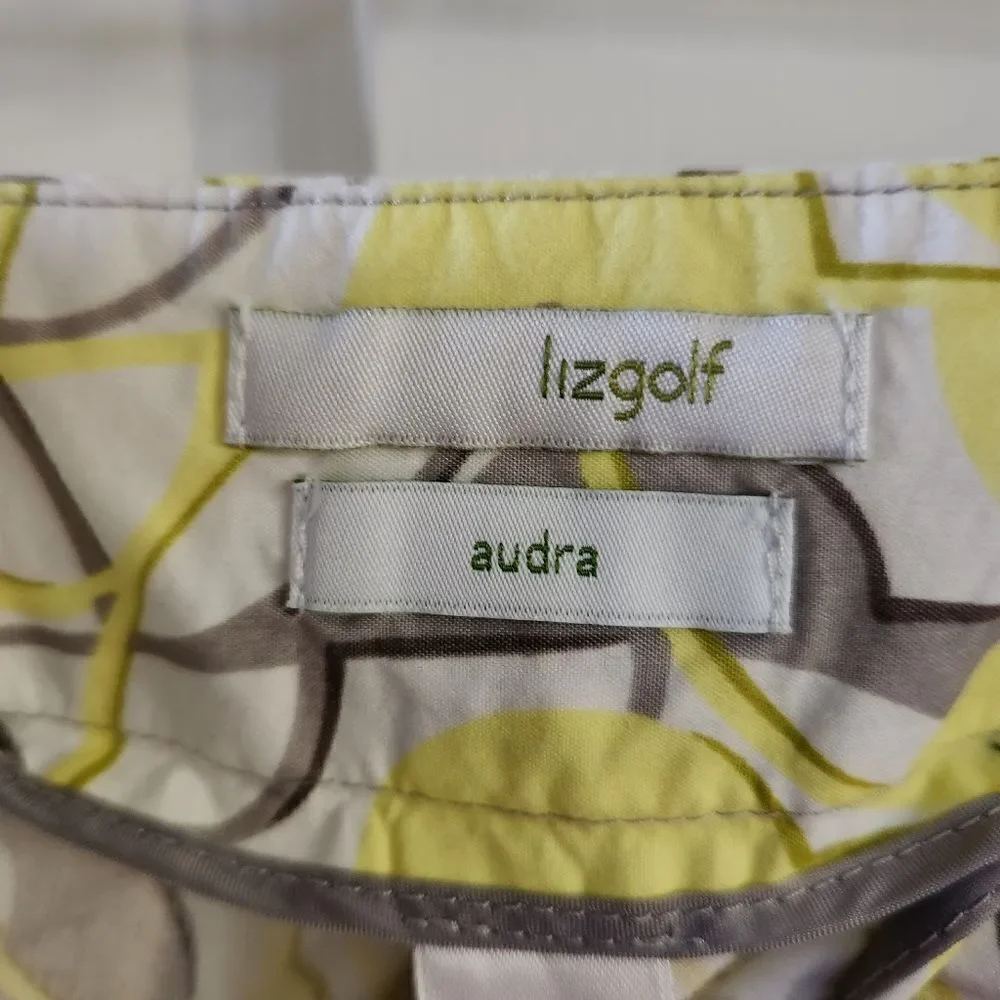 Lizgolf Audra Pleated Front Side Pocket Patterned Shorts Size 14